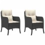 Garden armchairs with cushions 2 pcs black synthetic rattan by , Garden chairs - Ref: Foro24-365144, Price: 173,67 €, Discoun...