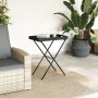 Black synthetic rattan folding tray table 65x40x75 cm by , Garden tables - Ref: Foro24-365127, Price: 45,56 €, Discount: %