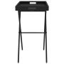 Black synthetic rattan folding tray table 65x40x75 cm by , Garden tables - Ref: Foro24-365127, Price: 45,56 €, Discount: %