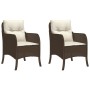 Garden chairs with cushions 2 units brown synthetic rattan by , Garden chairs - Ref: Foro24-365146, Price: 188,99 €, Discount: %