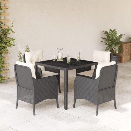 Set de muebles jardín 5 pzas con cojines ratán sintético negro de , Conjuntos de jardín - Ref: Foro24-3211843, Precio: 432,50...