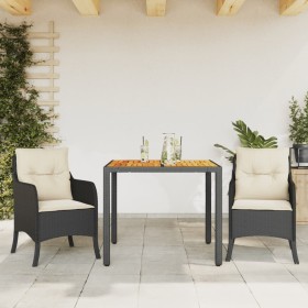 3-piece garden dining set with black synthetic rattan cushions by , Garden sets - Ref: Foro24-3211860, Price: 315,40 €, Disco...