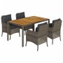 Set comedor de jardín 5 piezas con cojines ratán sintético gris de , Conjuntos de jardín - Ref: Foro24-3211874, Precio: 578,7...