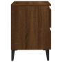 Bedside table with brown oak metal legs 40x35x50 cm by vidaXL, Nightstands - Ref: Foro24-813132, Price: 46,10 €, Discount: %