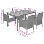 5-piece garden dining set with gray synthetic rattan cushions by , Garden sets - Ref: Foro24-3211874, Price: 578,78 €, Discou...