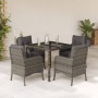 5-teiliges Garten-Essset mit grauen synthetischen Rattankissen von , Gartensets - Ref: Foro24-3211855, Preis: 499,99 €, Rabat...