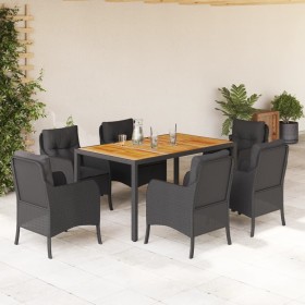 7-piece garden dining set and black synthetic rattan cushions by , Garden sets - Ref: Foro24-3211869, Price: 691,99 €, Discou...