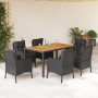 7-teiliges Garten-Essset und schwarze Kissen aus synthetischem Rattan von , Gartensets - Ref: Foro24-3211869, Preis: 691,99 €...