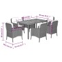 Set de comedor de jardín 7 pzas y cojines ratán sintético negro de , Conjuntos de jardín - Ref: Foro24-3211869, Precio: 693,1...