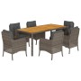 Set comedor jardín 7 pzas y cojines ratán sintético gris de , Conjuntos de jardín - Ref: Foro24-3211876, Precio: 784,61 €, De...