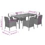 Set comedor jardín 7 pzas y cojines ratán sintético gris de , Conjuntos de jardín - Ref: Foro24-3211876, Precio: 784,61 €, De...