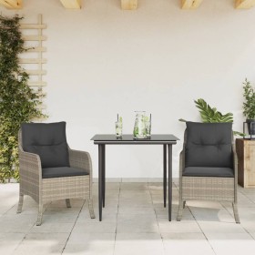 3-piece garden dining set with light gray synthetic rattan cushions by , Garden sets - Ref: Foro24-3211990, Price: 296,38 €, ...