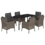 Set comedor jardín 7 pzas y cojines ratán sintético gris de , Conjuntos de jardín - Ref: Foro24-3211959, Precio: 800,99 €, De...