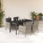 Garden dining set 5 pieces with light gray synthetic rattan cushions by , Garden sets - Ref: Foro24-3212000, Price: 585,02 €,...