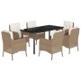 7-piece garden dining set with beige synthetic rattan cushions by , Garden sets - Ref: Foro24-3211973, Price: 812,79 €, Disco...