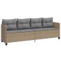 Lounger with beige synthetic rattan cushions by , Loungers - Ref: Foro24-368329, Price: 208,43 €, Discount: %