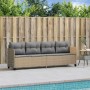 Lounger with beige synthetic rattan cushions by , Loungers - Ref: Foro24-368329, Price: 208,43 €, Discount: %