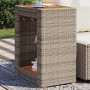 Garden side table with gray PE rattan wood top, measuring 60x40x75 cm. by , Garden tables - Ref: Foro24-366304, Price: 83,80 ...