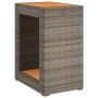 Garden side table with gray PE rattan wood top, measuring 60x40x75 cm. by , Garden tables - Ref: Foro24-366304, Price: 83,80 ...