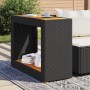 Garden side table with black PE rattan wood top, 100x40x75 cm. by , Garden tables - Ref: Foro24-366306, Price: 109,70 €, Disc...