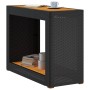 Mesa auxiliar jardín tapa madera ratán PE negro 100x40x75 cm de , Mesas de jardín - Ref: Foro24-366306, Precio: 109,70 €, Des...