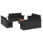 Set aus Gartensofas und Kissen 13 Stück synthetisches Rattan schwarz von , Modulare Sofas für den Außenbereich - Ref: Foro24-...