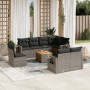 9-teiliges Gartenmöbel-Set und Kissen synthetisches Rattangrau von , Modulare Sofas für den Außenbereich - Ref: Foro24-322466...