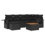 7-teiliges Garten-Esszimmerset und Kissen synthetisches Rattan schwarz von , Modulare Sofas für den Außenbereich - Ref: Foro2...