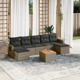 Set mit 8 Gartensofas und Kissen synthetisches Rattangrau von , Modulare Sofas für den Außenbereich - Ref: Foro24-3224695, Pr...