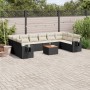 Set mit 11 Stück Gartensofas und Kissen synthetisches Rattan schwarz von , Modulare Sofas für den Außenbereich - Ref: Foro24-...