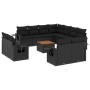 Set Gartensofas 12 Stück Kissen synthetisches Rattan schwarz von , Modulare Sofas für den Außenbereich - Ref: Foro24-3224823,...