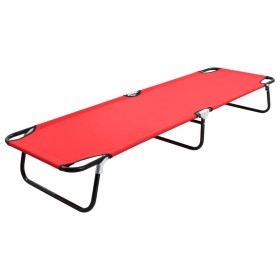 Folding red steel sun lounger by vidaXL, Loungers - Ref: Foro24-47756, Price: 50,61 €, Discount: %