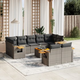 Garden sofa set 10 pieces with gray synthetic rattan cushions by , Garden sets - Ref: Foro24-3227159, Price: 660,50 €, Discou...