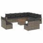 Gartensofa-Set mit Kissen 13-teilig synthetisches Rattangrau von , Modulare Sofas für den Außenbereich - Ref: Foro24-3224814,...