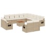 Set sofás de jardín 14 pzas con cojines ratán sintético beige de , Sofás modulares de exterior - Ref: Foro24-3224840, Precio:...