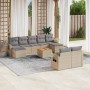 Garden sofa set with beige cushions, 10 pieces, made of synthetic rattan. by , Modular outdoor sofas - Ref: Foro24-3224778, P...