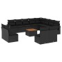 Set aus Gartensofas und Kissen 13 Stück synthetisches Rattan schwarz von , Modulare Sofas für den Außenbereich - Ref: Foro24-...