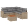 Gartensofa-Set mit beigem Kissenmix, 6-teilig, PE-Rattan von , Gartensets - Ref: Foro24-3256451, Preis: 461,41 €, Rabatt: %