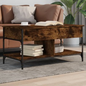 Engineered wood and smoked oak metal coffee table, 100x50x50 cm. by , Coffee table - Ref: Foro24-845368, Price: 78,99 €, Disc...