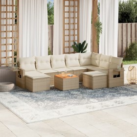 Set Gartensofas mit beigen Kissen 10 Stück synthetisches Rattan von , Gartensets - Ref: Foro24-3257178, Preis: 757,99 €, Raba...