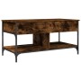 Engineered wood and smoked oak metal coffee table, 100x50x50 cm. by , Coffee table - Ref: Foro24-845368, Price: 78,48 €, Disc...