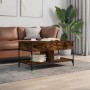 Engineered wood and smoked oak metal coffee table, 100x50x50 cm. by , Coffee table - Ref: Foro24-845368, Price: 78,48 €, Disc...