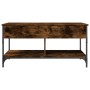 Mesa de centro madera ingeniería metal roble humo 100x50x50 cm de , Mesas de centro - Ref: Foro24-845368, Precio: 78,48 €, De...