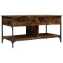 Engineered wood and smoked oak metal coffee table, 100x50x50 cm. by , Coffee table - Ref: Foro24-845368, Price: 78,48 €, Disc...