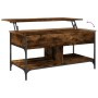 Mesa de centro madera ingeniería metal roble humo 100x50x50 cm de , Mesas de centro - Ref: Foro24-845368, Precio: 78,48 €, De...