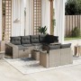 Garden sofa set 11 pieces and gray synthetic rattan cushions by , Garden sets - Ref: Foro24-3266250, Price: 686,42 €, Discoun...