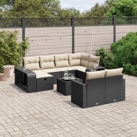 Garden sofa set 11 pieces and black synthetic rattan cushions by , Garden sets - Ref: Foro24-3266246, Price: 628,62 €, Discou...