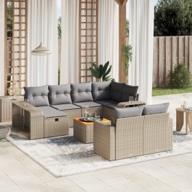 Set von 11-teiligen Gartensofas mit beigen Kissen aus synthetischem Rattan von , Gartensets - Ref: Foro24-3266259, Preis: 655...