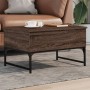 Engineered wood and metal brown oak coffee table 70x50x40 cm by , Coffee table - Ref: Foro24-845375, Price: 61,41 €, Discount: %