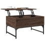 Engineered wood and metal brown oak coffee table 70x50x40 cm by , Coffee table - Ref: Foro24-845375, Price: 61,41 €, Discount: %